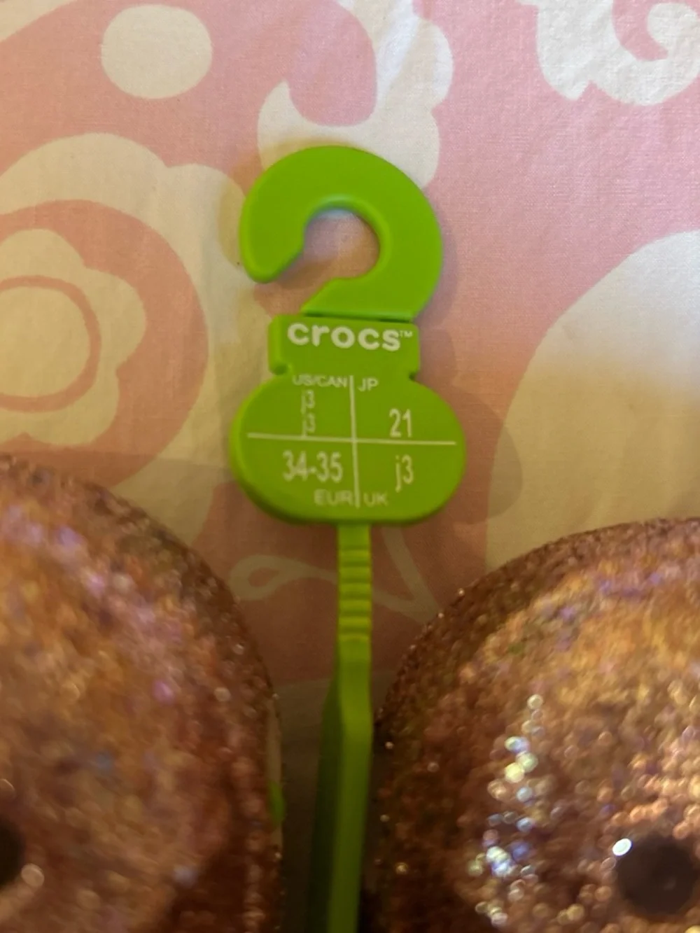 Girls' Glitter Slip-On Crocs in Rose Gold